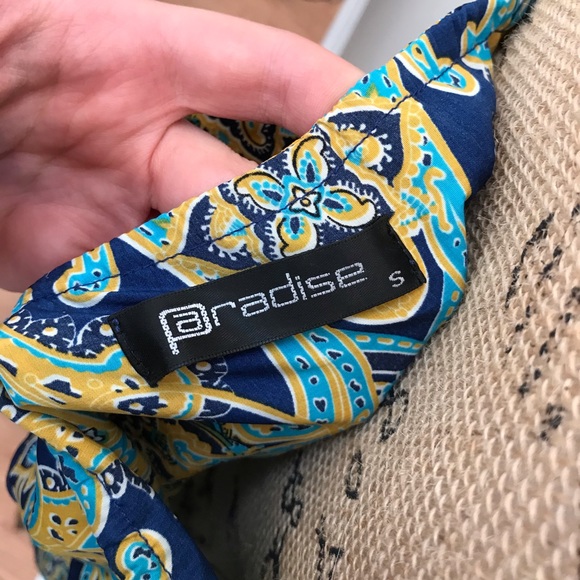 Paradise Yellow and Blue Geometric Print Romper - Picture 8 of 8